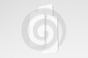 Iphone 14 Pro Max Clay 3D Rendering White Blank Mockup