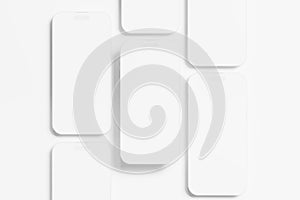 Iphone 14 Pro Max Clay 3D Rendering White Blank Mockup