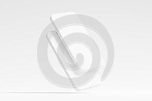 Iphone 14 Pro Max Clay 3D Rendering White Blank Mockup