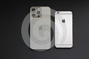 iPhone 15 Pro Max and iPhone 6 side-by-side