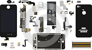 Iphone 4S Components Disassembled photo