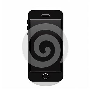 Minimalistic Black Iphone 5 Vector Isolated On White Background photo