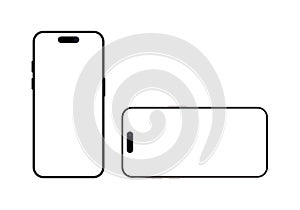 Iphone smartphone vector for mockup. Mobile phone sign symbol in flat style