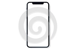 IPhone Xs Silver mock-up front view on white