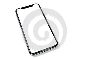 IPhone Xs Silver mock-up perspective on white