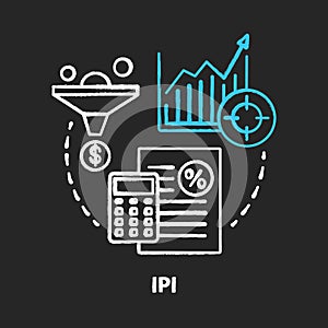 IPI chalk concept icon. Industrial production index idea. Economic manufacture indicator. Manufacturing output