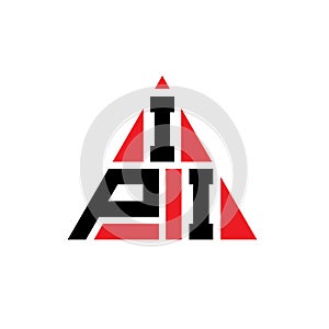 IPI triangle letter logo design with triangle shape. IPI triangle logo design monogram. IPI triangle vector logo template with red