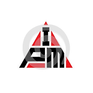 IPM triangle letter logo design with triangle shape. IPM triangle logo design monogram. IPM triangle vector logo template with red