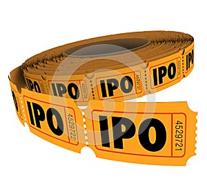 IPO Initial Public Offering Company Business Raffle Ticket Roll photo