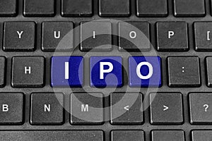 IPO or initial public offering word on keyboard photo