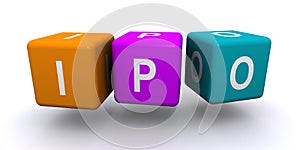 Ipo word block on white