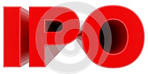 IPO word on white background 3d rendering
