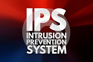 IPS - Intrusion Prevention System acronym, technology concept background