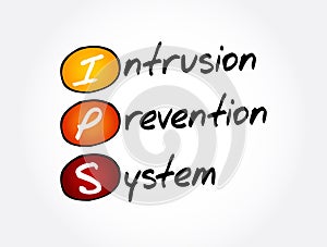 IPS - Intrusion Prevention System acronym, technology concept background