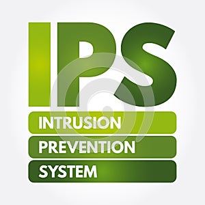 IPS - Intrusion Prevention System acronym, technology concept background