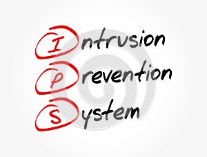 IPS - Intrusion Prevention System acronym, technology concept background