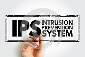 IPS - Intrusion Prevention System is a network security tool that continuously monitors a network for malicious activity, acronym