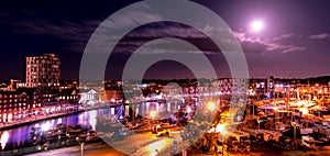 Ipswich Docks & Marina by night