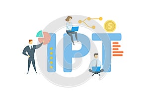 IPT, Item Per Transaction. Concept with keyword, people and icons. Flat vector illustration. Isolated on white. photo