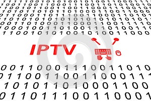 IPTV concept binary code 3d