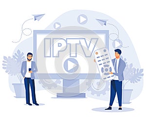 IPTV concept. Internet protocol television. Smart multimedia technology