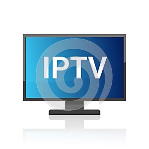 IPTV vector icon. IP TV video channel box concept icon.
