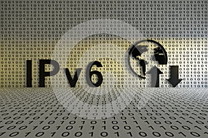 IPV6 concept text sunlight 3D