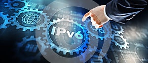 IPV6. New version of the Internet protocol. Modern technology concept