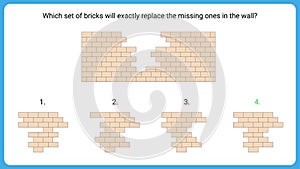 IQ abstract logical reasoning question. A wall with missing building bricks