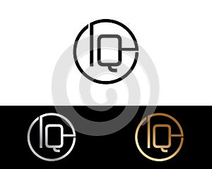 IQ circle Shape Letter logo Design