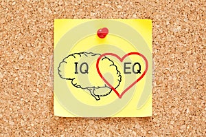 IQ And EQ Emotional Intelligence Brain And Heart Concept photo