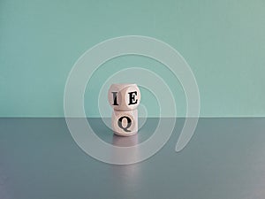 IQ or EQ symbol. Turned cube