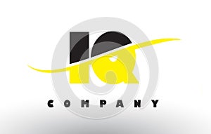 IQ I Q Black and Yellow Letter Logo with Swoosh.