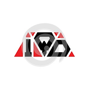 IQD triangle letter logo design with triangle shape. IQD triangle logo design monogram. IQD triangle vector logo template with red