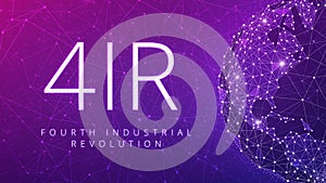 4IR Fourth industrial revolution on ultraviolet background