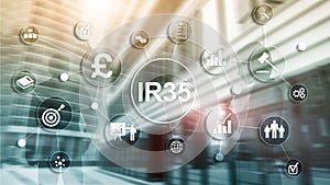 IR35 finance concept. United Kingdom tax law, tax avoidance.