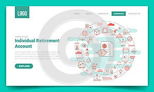 ira individual retirement account concept with circle icon for website template or landing page homepage