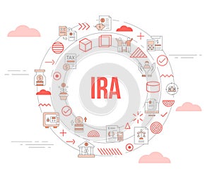 ira individual retirement account concept with icon set template banner and circle round shape