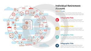 ira individual retirement account concept for infographic template banner with four point list information