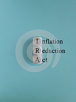 IRA inflation reduction act symbol. photo