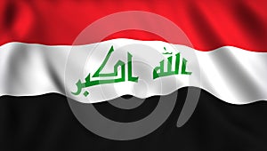 Irak flag waving in the wind photo