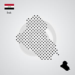 irak map silhouette halftone style photo