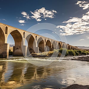 iran ancient bridge over river