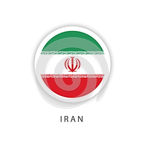 Iran Button Flag Vector Template Design Illustrator