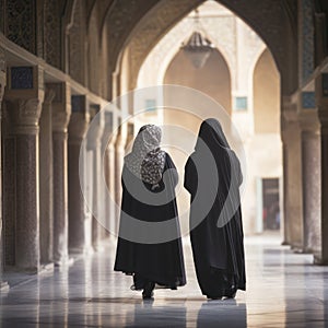 iran closeup of two islamic women