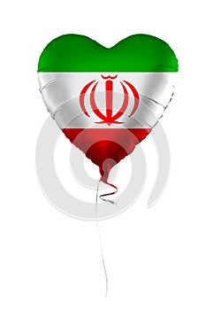 Iran concept. Balloon with Irani flag isolated on white background. Education, charity, emigration, travel and learning language photo