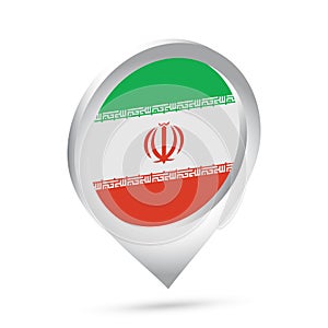 Iran flag 3d pin icon