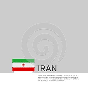 Iran flag background. State patriotic iranian banner, cover. Document template with iran flag on white background. National poster