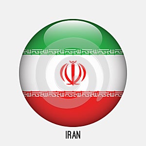 Iran flag in circle shape.