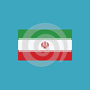 Iran flag icon in flat design